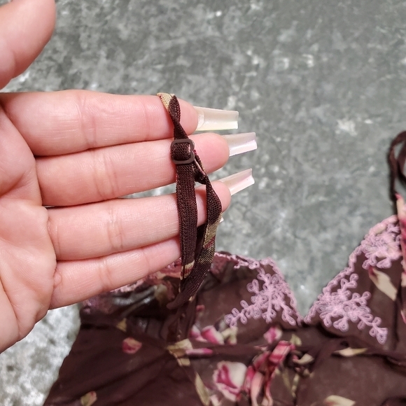 Avon Rose Print Sheer Slip - Picture 6 of 7